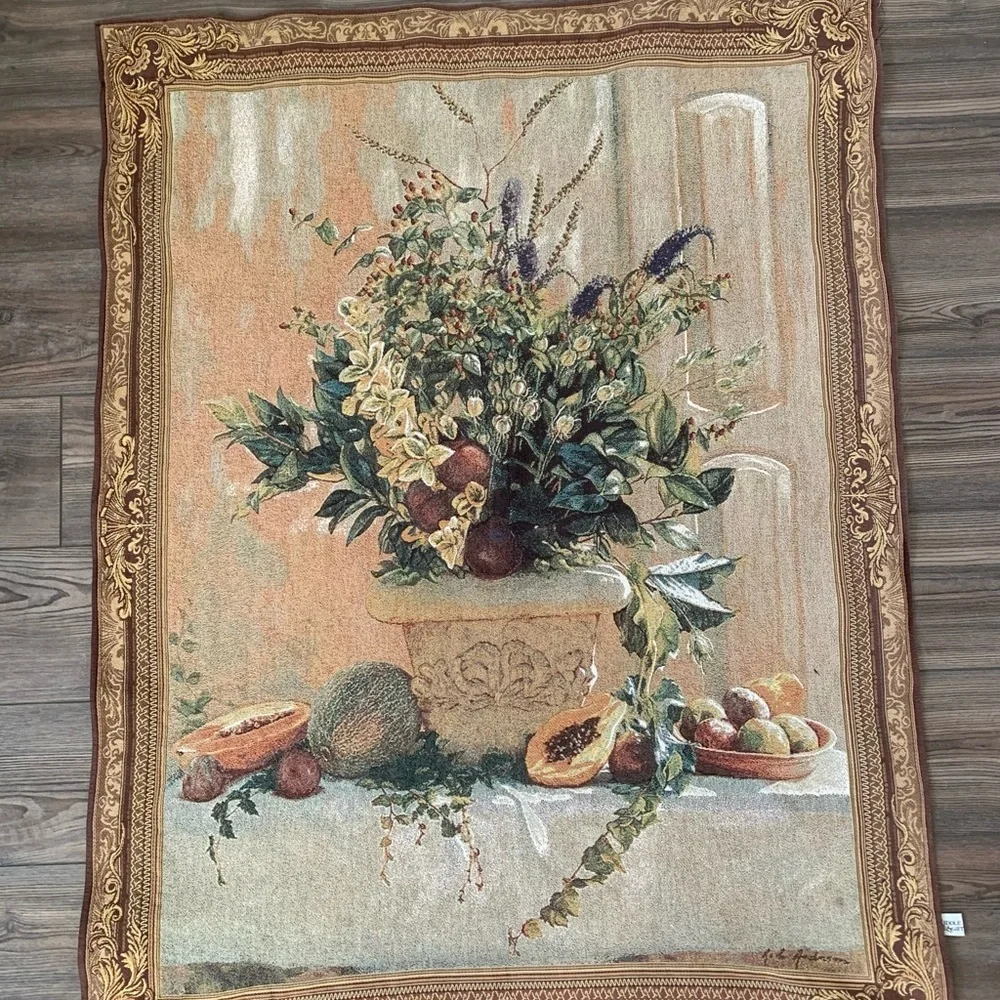 Frut and floral tapestry art
